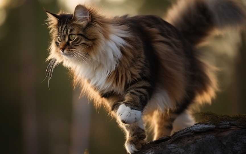gato bosque de Noruega ejercicio